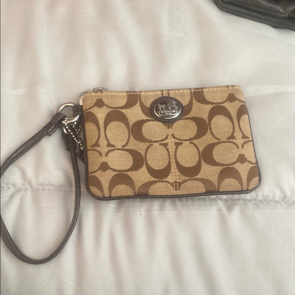 Coach Brown Wristlet